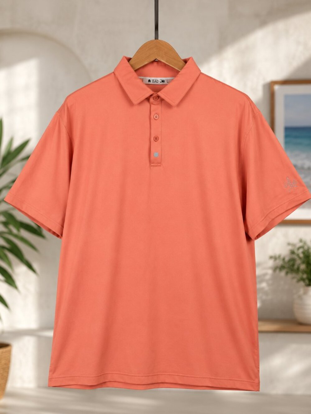 Black Clover Mens XL Coral Stretch Golf Polo Live Lucky Performance Athleisure